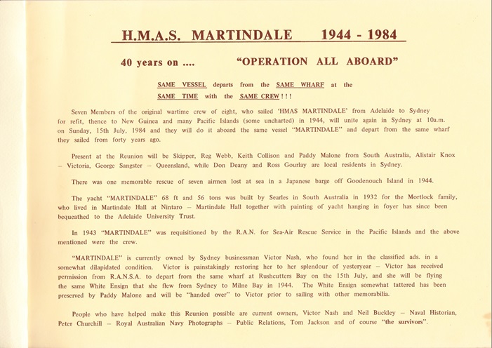 Martindale Reunion Booklet page 2